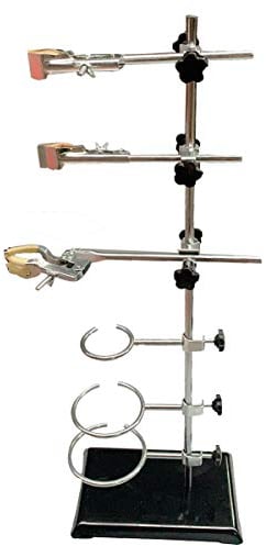 NICCOO Laborständer Laborstativ Set, Laboratory Metall Halter Unterstützung, Labor Ständer Halterungen 600mm, Stab Finger Klemmen Muffen Stativring Platte Satz, Klemme für Labor Chemie Experiment