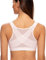 MELENECA Women's Front Fastening Wirefree Post Surgery Plus Size Back Support Posture Bra Soft Pink 40D