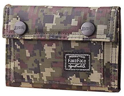 Cisixin Cartera para Hombre,Cartera de Lona con Diseño de Camuflaje,Compartimento con Cremallera en el Interior,Puede Colocar Cambio, Tarjetas, Certificados