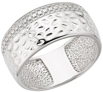 Zeeme Silber Damen Ring 925/- Sterling Silber Glänzend Zirkonia weiß 360272124-M