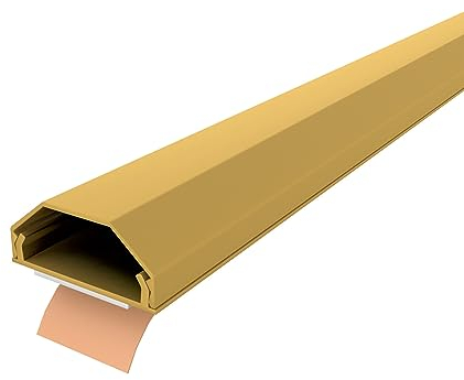 Onpira® Aluminium Kabelkanal in 5 Farben – TV-Kabelkanal selbstklebend oder zum Schrauben – für Wand & Boden – saubere Kabelführung im Innen- & Außenbereich (33x1100mm, Gold Selbstklebend: Ja)