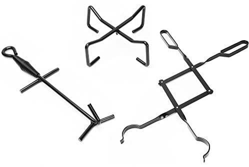26 Campfire Fireplace Tongs,Folding Finish Camp Dutch Oven Lid Stand and Camp Cast Iron Dutch Oven Lid Lifter Outdoor Tools kits