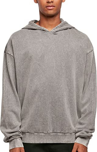 Build Your Brand Herren Kapuzenpullover Acid Washed Oversized Hoody, Farbe Asphalt, Größe 4XL