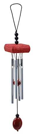 Kleines Windspiel, für den Außenbereich, aus Aluminium mit weichen melodischen Tönen, Gartenspiel, für Hof, Veranda, Heimdekoration (rot)