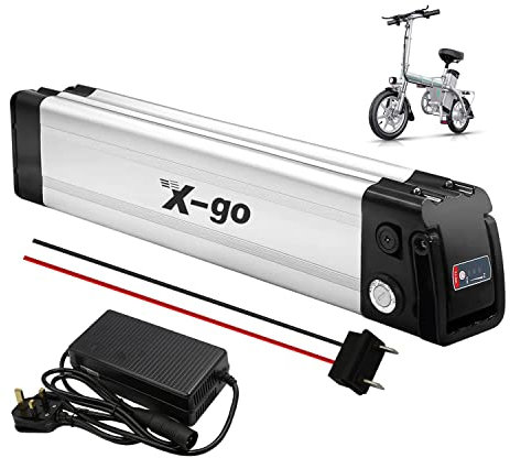 (UK Warehouse) Ebike Battery with Charger, 48V 36V 24V 10AH 13AH Lithium Electric Bike Battery for 750W 350W 250W Electric Bicycles Motor (48V 13AH 2 Pin)