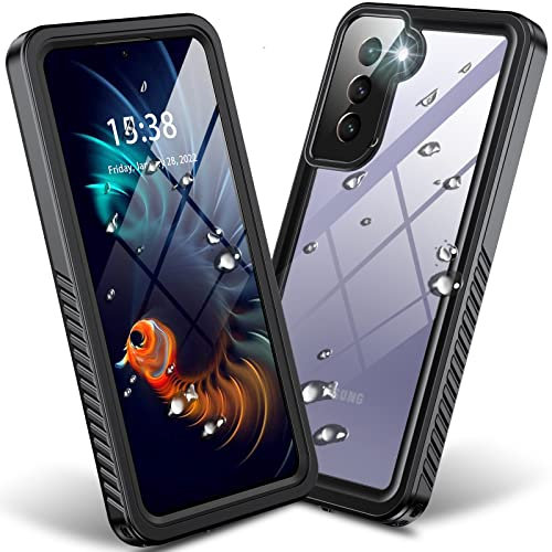 ANTSHARE for Samsung Galaxy S21 Case Waterproof Shockproof, Heavy Duty Military Grade Drop Protection Full Body Protective Built in Screen Protector IP68 Underwater Case for S21 Black
