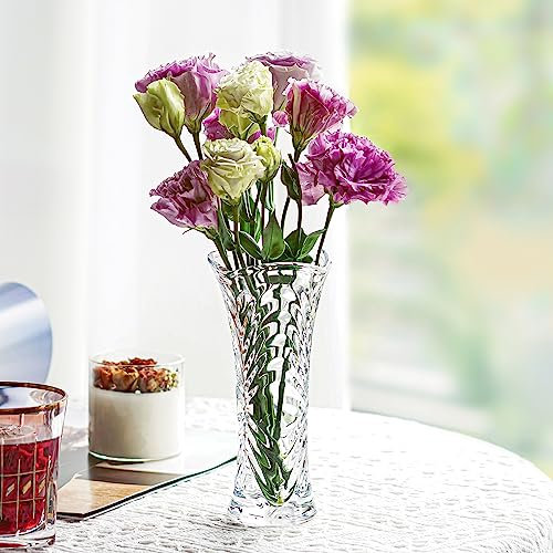 Jarrón de Cristal Transparente para Flores, jarrón de Cristal de 6.5 Pulgadas para centros de Mesa, decoración del hogar