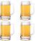 TUSAPAM Klassisches Bierkrug-Set aus Glas – Bierkrug mit Griffen, klar und stabil, spülmaschinen- und gefriergeeignet, 340 ml Biergläser, 4 Stück
