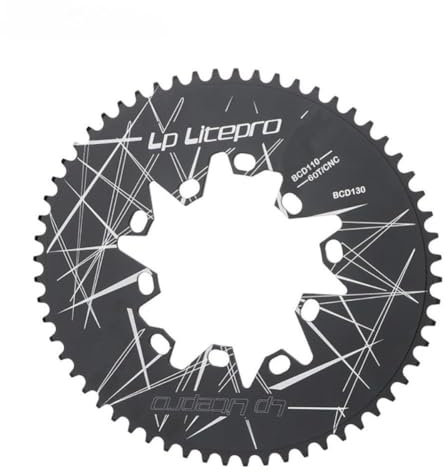 ALEFCO Fahrradkettenrad, oval, doppelt, BCD 110, 130 mm, Kettenblatt für Brompton, Faltrad, 52/54/56/58/60T Kurbelgarnitur, Rennrad, Fahrradzubehör, Klappfahrrad-Kettenblatt (60T)