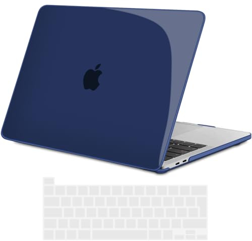 TECOOL Hülle nur Kompatibel mit MacBook Pro 16 Zoll 2020 2019 mit Touch Bar (A2141), Ultradünne Schutzhülle Hartschale Case mit Tastaturschutz (EU Layout), Kristall Marineblau