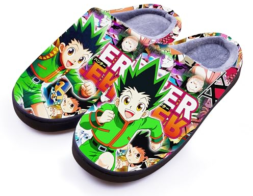 WANHONGYUE Anime Hunter×Hunter Gon Freecss Slippers Women Men Fuzzy House Slippers with Rubber Sole Winter Warm Indoor Outdoor Anti-slip Shoes