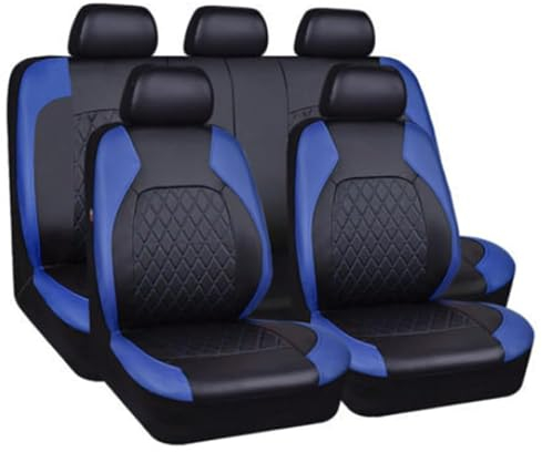 VELUNE Auto-Sitzbezug Komplettset, für Opel Corsa 2007-2020 PU Leder Auto-Schonbezüge die Vordersitze Rückbank Autositzbezüge Set Auto-Zubehör Innenraum,D