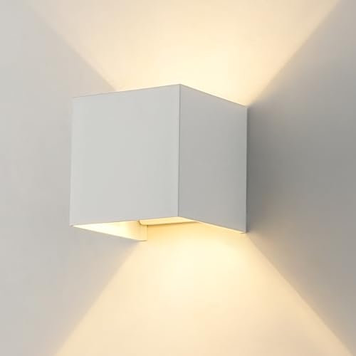 FORCOSO Wandleuchte Innen, Wandlampe Weiß mit Einstellbarer Lichtstrahl, G9 LED Aluminium Wandbeleuchtung, IP65 Wasserdichte Außenwandleuchte, Wandleuchten für Innen für Wohnzimmer Badezimmer Flur