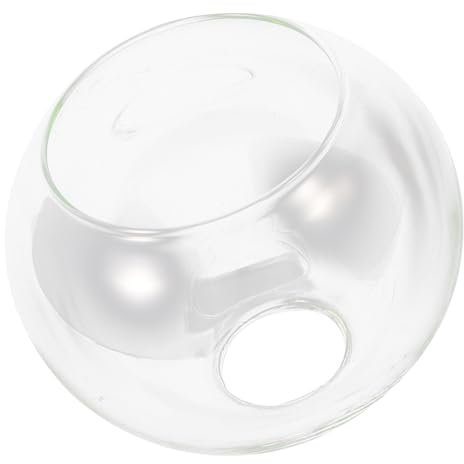 BESTonZON Pantalla De Lámpara De Globo De Vidrio Pantalla De Bola De Vidrio Transparente E27 Orificio De Apertura Doble Cubierta De Lámpara De Bola Redonda Accesorio De Iluminación