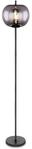 bmf-versand® Rauchglas Stehleuchte Wohnzimmer - LED Stehlampe höhe 160 cm Glas in schwarz - Deckenfluter inklusive Schalter - Elegante Standlampe Wohnzimmer Leselampe Bodenlampe