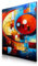 JBER 100% Handgemalte Ölgemälde auf Leinwand, Farbenfrohe abstrakte Wanddekoration für Schlafzimmer und Flur Premium - 75x100 cm(RED GLOBE)