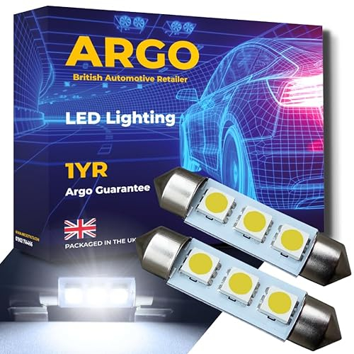 Argo 36mm 239 272 Festoon LED Car Bulb 3 Smd Dome Reading Xenon White Bulbs Car Interior Light T4W C5W Canbus Error Free License Number Plate Lights Dome Map Lamps Footwell 12v