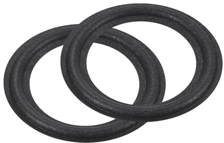 sourcing map Rubber Speaker Foam Edge Surround Rings 4.5 Inch 76mm x 116mm Perforated Subwoofer Rings Replacement Parts for Speaker Repair or DIY Black 2 Pcs