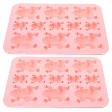 2 Stück Frosch-Silikon-Fondantform, Antihaft Schokoladenform Für Süßigkeiten, Tiergelee, Eiswürfel, Kuchen Dekoration, Cupcake-Topper, Polymer-Ton, Gummipaste, Diy Backen