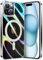 nicekool Hülle für iPhone 15 Kompatibel mit MagSafe, Magnetische HandyHülle Case für iPhone 15 Schutzhülle Kratzfeste Rückseite Transparenter Laser Regenbogen, Schillernd Fluoreszierend Klar