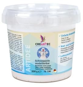 CREARTEC - Schneepaste modellierbar - natürlich ausssehend - einfache Anwendung - Schneebälle, Schneemänner einfach selbst gemacht - 300g - Made in Germany