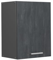 Vicco Hängeschrank R-Line, hängender Küchenschrank, Schwarz Beton/Anthrazit, 45 cm