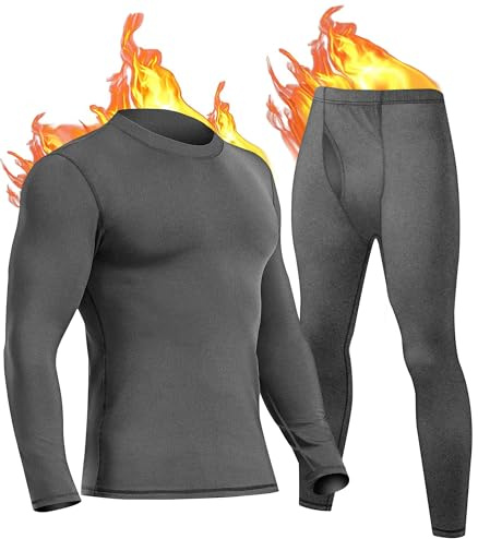 UNIQUEBELLA Funktionsunterwäsche Herren Set Atmungsaktiv Skiunterwäsche Männer Winter Thermowäsche für Joggen,Radfahren,Fußball,Skifahren,Motorrad Warme