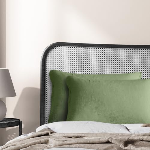 DerF HOME Muslin Kissenbezüge 40x80 cm 2er-Set – Mintgrün, 100% Baumwolle, Weich, Atmungsaktiv, Hautfreundlich, Oeko-TEX Standard 100 Zertifiziert, Waschbar bis 60°C