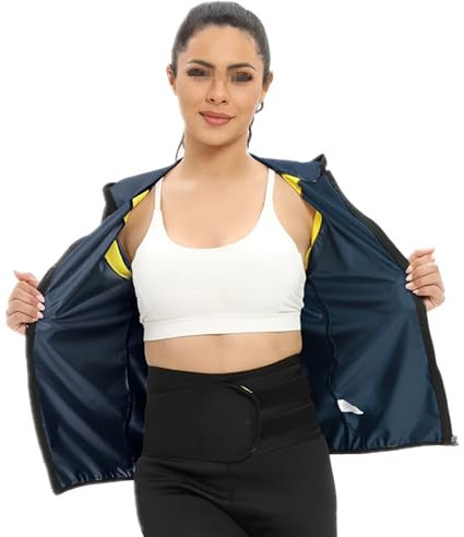 Weyot Traje Sauna Mujer, Camiseta Efecto Sauna Mujer, Fajas Reductoras Mujer Adelgazantes, Faja Moldeadora Mujer, Trajes De Sudoración para Fitness,S,Blue