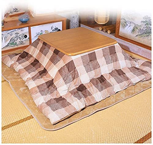 QUSYZD Tavolo riscaldante Tatami kotatsu Tavolo Tatami futon Tavolino da caffè in Legno massello Quadrato con Coperta riscaldante e Trapunta,