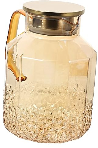 Cabilock Jarra de Vidrio para Agua y Jarra de Agua Transparente con Tapa 1.5 para Cocina y Refrigerador Dispensador de Bebidas