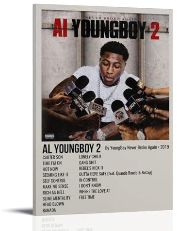 LRXDECOR Youngboy-AL Youngboy2 Poster mit Pop-Musik-Albumcover für die Wand, Kunstdruck, für Schlafzimmer, ästhetische Heimdekoration, 60 x 90 cm
