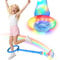 MEISHANG Swing Wheel mit Lichtrad,Kinder Blinkender Springring,Kinder Blinkender Springring Fußkreisel,Springender Ball Blinkender,Faltbarer Flash Jumping Ball,Blinkender Sprungball (Blau/A)