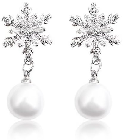 Schneeflocke Ohrringe,Schneeflocke Ohrstecker,Ohrringe Weihnachten,Weihnachtsohrringe Damen,Weihnachtsohrringe Silber 925,Weihnachten Schmuck Geschenk