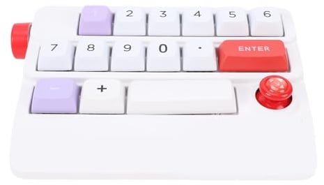 Jectse USB Mechanical Numpad, Kabel -Numeric -Tastatur, 17 Taste DIY Programmierbare Tastatur, 12 RGB -LED -Hintergrundbeleuchtung für PC -Laptop -Tablets (White)