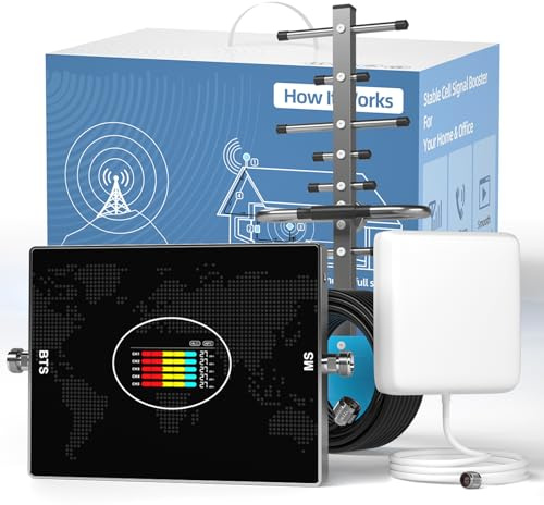 Mobilfunk Verstärker 5G 4G LTE 3G Signalverstärker Handy Band 1/3/7/8/20 | 70 dB Verstärkung, Mobilfunk Repeater mit Hochgewinn-Antenne für Alle Deutschen Netzbetreiber Telekom Vodafone O2 1&1