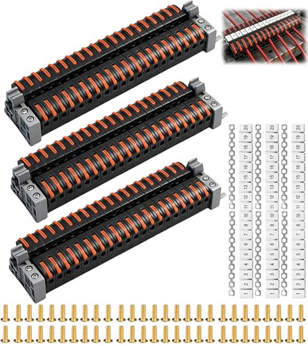 ZUGJOZD 60 pezzi PCT-211 Morsetti elettrici di fila di collegamento, morsetto passante guida DIN 0,08 – 4 mm², mammut elettrico set di morsettiera distribuzione per cablaggio rapido