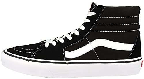 Vans Mixte Adulte SK8-Hi Sneaker, Black/Black/White, 36.5 EU