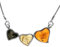InCollections Damen-Collier 925/000 Sterlingsilber 43 cm mit Bernstein, 3 Herzen 0340290020890
