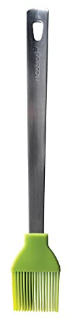 Mastrad Silikonbackpinsel mit Edelstahlgriff – hochwertige Bürste zum Backen - einfach zu reinigen und spülmaschinenfest - extrem hitzebeständig, Grün, 46x12x260