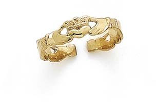 Zehenring 14 Karat Gelbgold irischer Claddagh-keltischer Dreifaltigkeitsknoten Schmuck Geschenke für Frauen, Metall