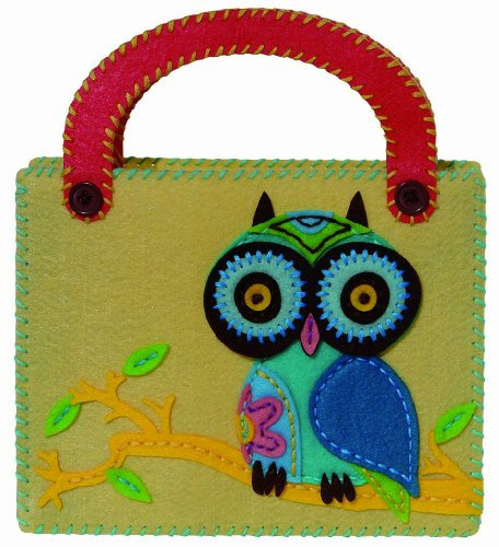 Kleiber + Co.GmbH Filztasche Eule, Gelb, ca. 23 cm x 21 cm x 8 cm