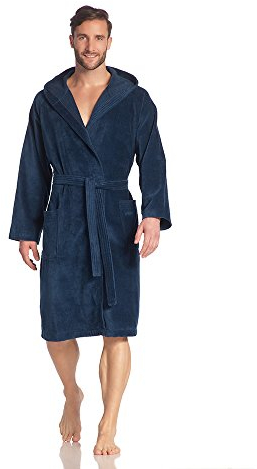 Vossen Damen Bademantel Texas, Einfarbig, Blau (winternight 476), XL (50-56)
