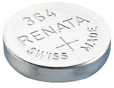Renata 364 Batterie, Regarder, unicellulaire, oxyde d'argent, 20 Mah, 1,55 V, SR60, Flat Top, 6,8 mm (50 pièces)
