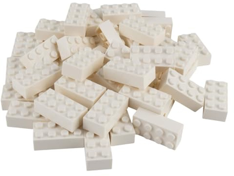 LEGO® Classic Basic Steine Weiss 3001-50 Stück 2x4 Steine Weiss - Ideal für Kreative Bauvorhaben und LEGO® Projekte - Perfekt für BAU- und Spielspaß - 2x4 Noppen (3001)