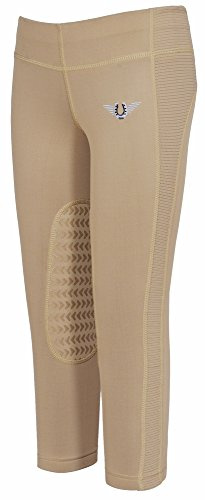 TuffRider Kid's Ventilated Schooling Tights, Safari/Safari, Medium