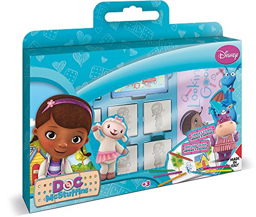 Multiprint Valigetta 7 Timbri per Bambini Disney Dr.ssa Peluche, 100% Made in Italy, Set Timbrini Bimbi Personalizzati, in Legno e Gomma Naturale, Inchiostro Lavabile Atossico, Idea Regalo, Art.07881