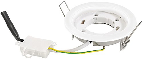 Luminea Lampensockel: GX53-Einbaufassung, weiß (Einbaustrahler Rahmen, Einbaurahmen, LED Einbauleuchte)