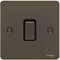 Schneider Electric Ultimate Flat Plate - Interruttore singolo per luce, 2 poli, GU2210BBN, nichel nero con inserto nero
