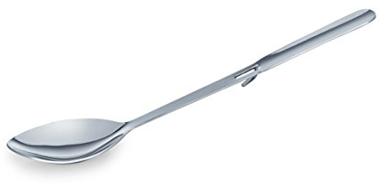 Chafing Dish Löffel aus Chromnickelstahl - mit Haken für Chafing Dish/Länge: 35 cm, Abmessung Haken: 10 x 7 cm